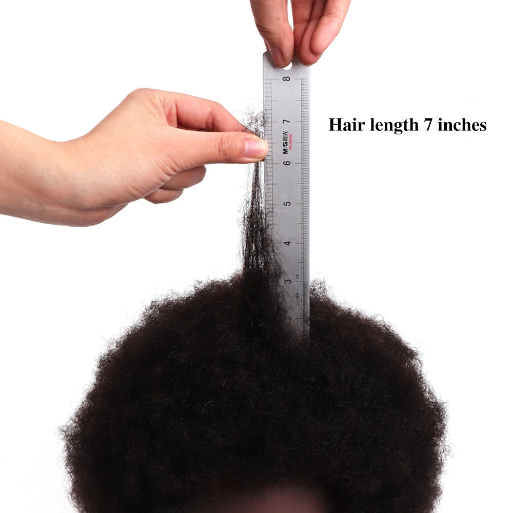 Plussign-Tête de mannequin afro pour salon, tête d\'entraînement, cheveux humains, têtes d\'entraînement à la coiffure, vrais cheveux noirs, DUNIButter