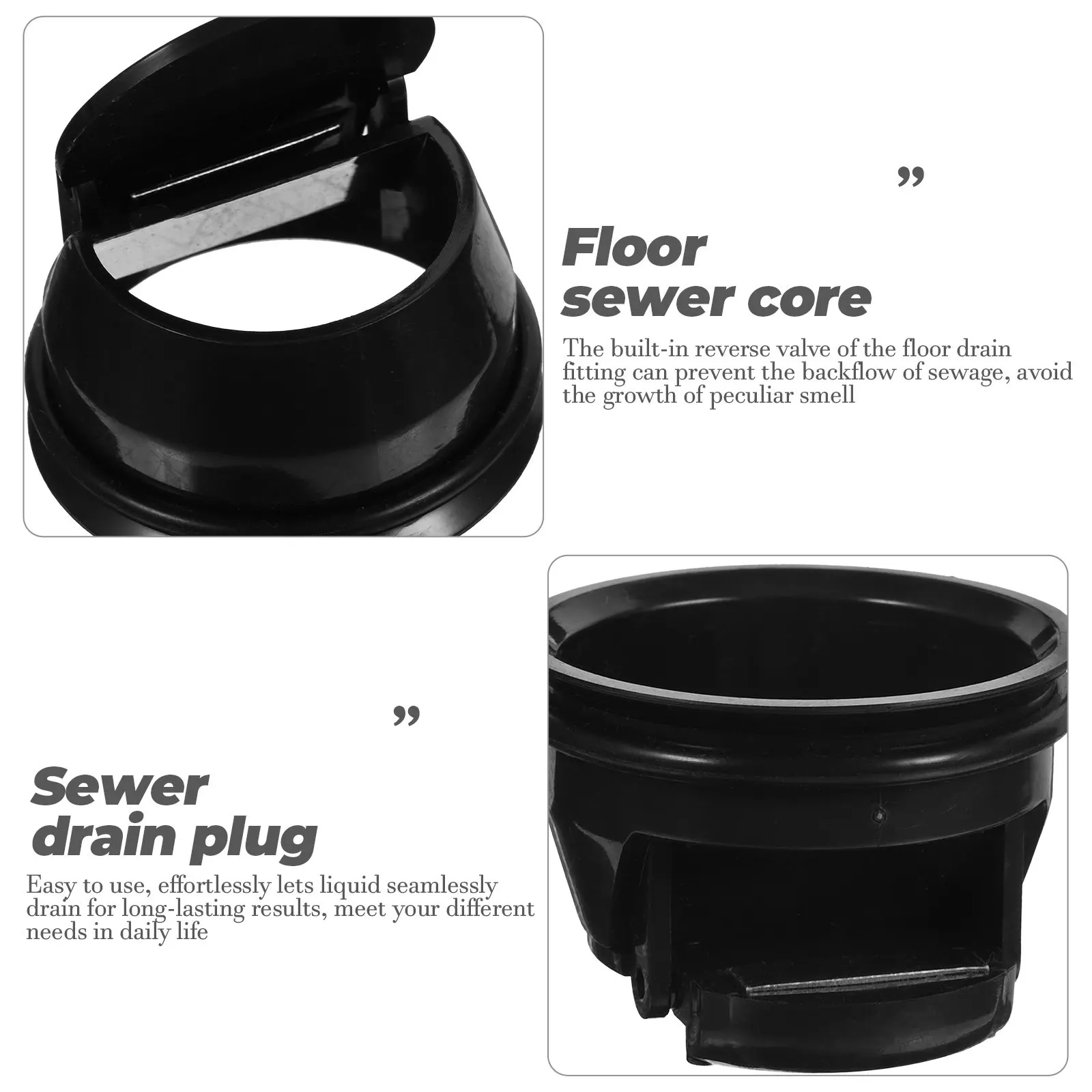 4pcs 48mm Floor Drain Backflow Preventer Set – ABS Odor-Proof Shower Drain Plug for Bathroom, Kitchen, Laundry