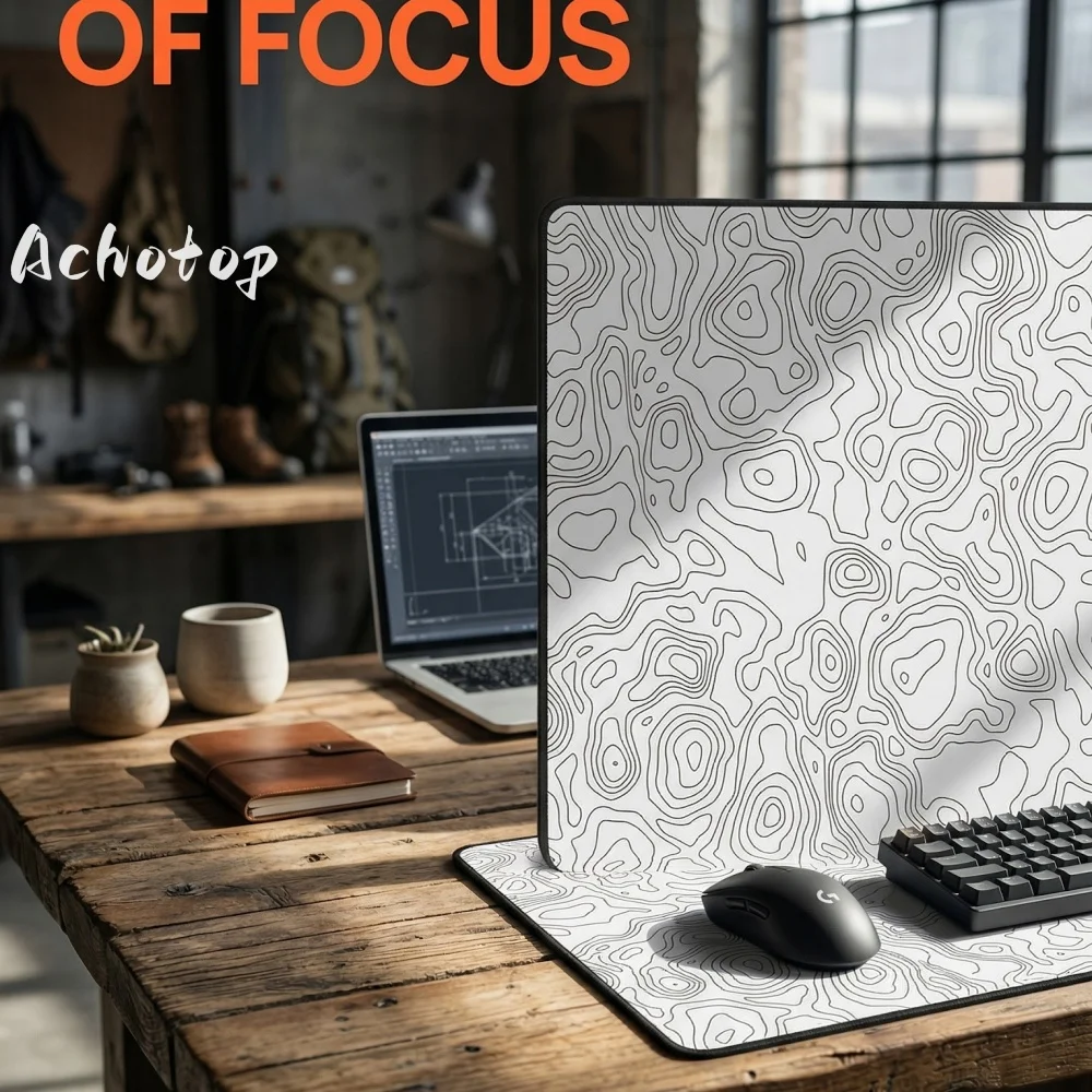 

2026 White Art Line Gaming Mousepad XXL Soft locking edge 50X100 Mouse Pad