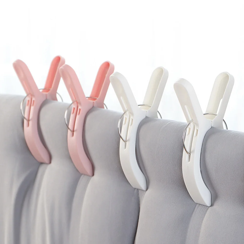 

3pcs Plastic Clothes Clips Multi-Function Quilt Holders Anti-Slip Blanket Clips Windproof Clothing Hangers Rust