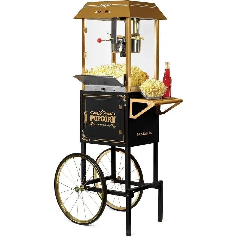 

Popcorn Maker Machine - Professional Cart With 10 Oz Kettle Makes Up to 40 Cups - Vintage Lincoln Popper Popcorn Machine