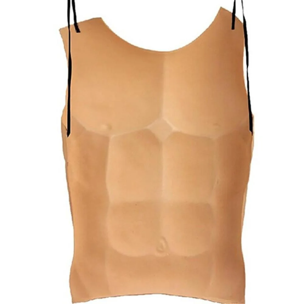 Costume de masade de faux muscles de la peau nue, accessoire de cosplay délicat, poitrine macho, muscles abdominaux, décor de bricolage, fête d'Halloween, Tim