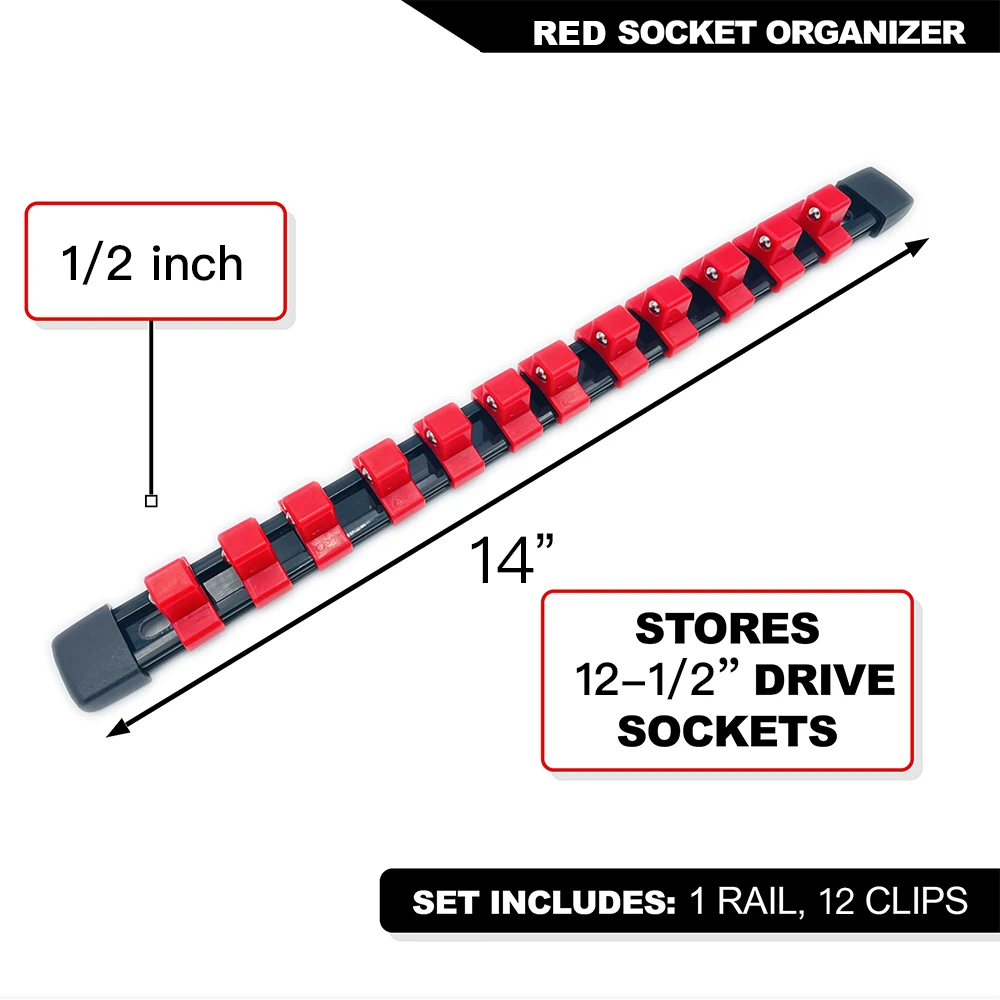 1/4 "3/8" 1/2 "Wrench Houders Rechte Plastic Universele Socket Organizer Rail Beugel Reparatie gereedschap Socket muursleutel Thuis Gereedschap - afbeelding 1