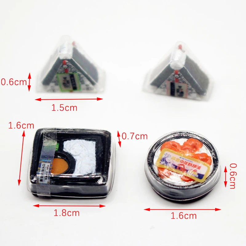 2Pcs Dollhouse Miniature Simulation Sushi Bento Model Kitchen Food Accessories For Dolls House Decor Kids Pretend Play Toys