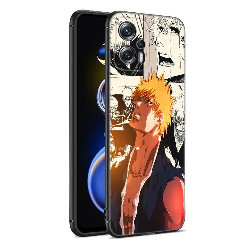 Anime Bleach ichigo Kurosaki Phone Case For Xiaomi POCO X3 X4 NFC F5 M2 M3 M4 M6 X5 Pro F3 F4 GT 5G C31 C55 M5S Black Cover