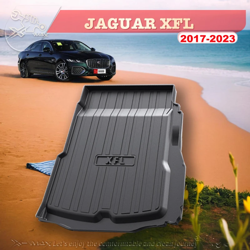 

Для JAGUAR XFL 2017-2023 под заказ коврик для багажника автомобиля всесезонный черный коврик для груза 3D форменный лазерный мерный коврик для багажника