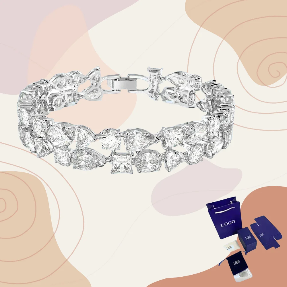 

2024 New Fashion Tennis Luxury and Dazzling Various Shaped Zircon Bracelets for Women Exquisite Bracelets Elegant Jewelry Gifts