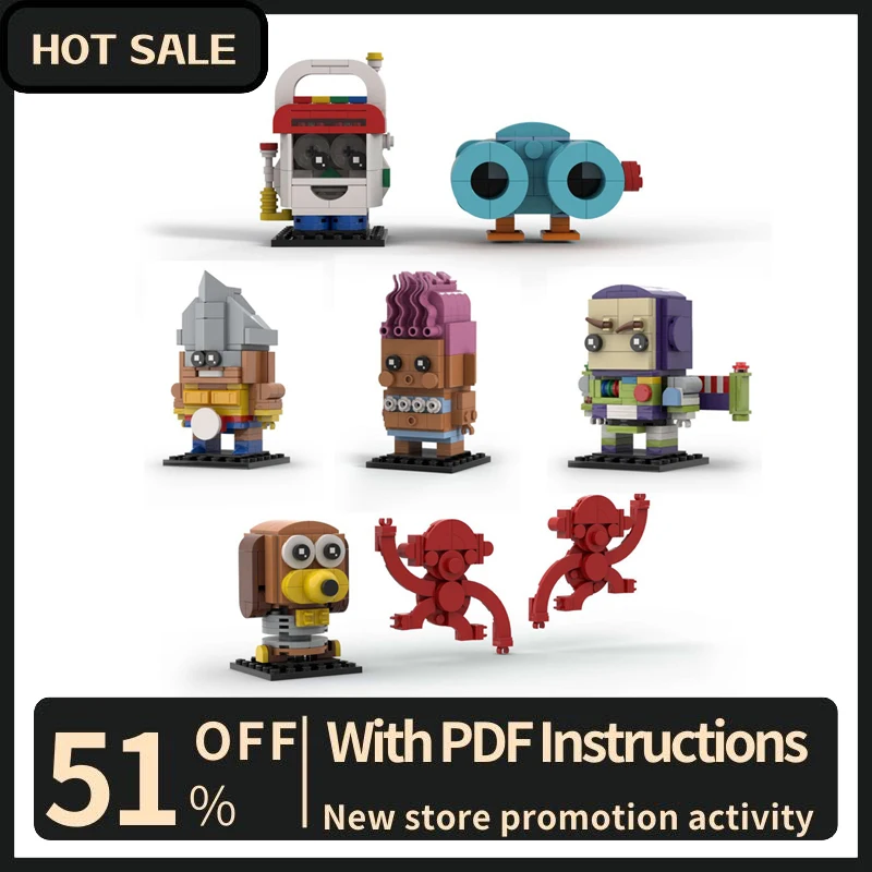 

Новая популярная серия фильмов «История игрушек», персонаж, фигурки с квадратной головкой, набор моделей, блоки «сделай сам», креативные идеи, детские игрушки, подарки на день рождения