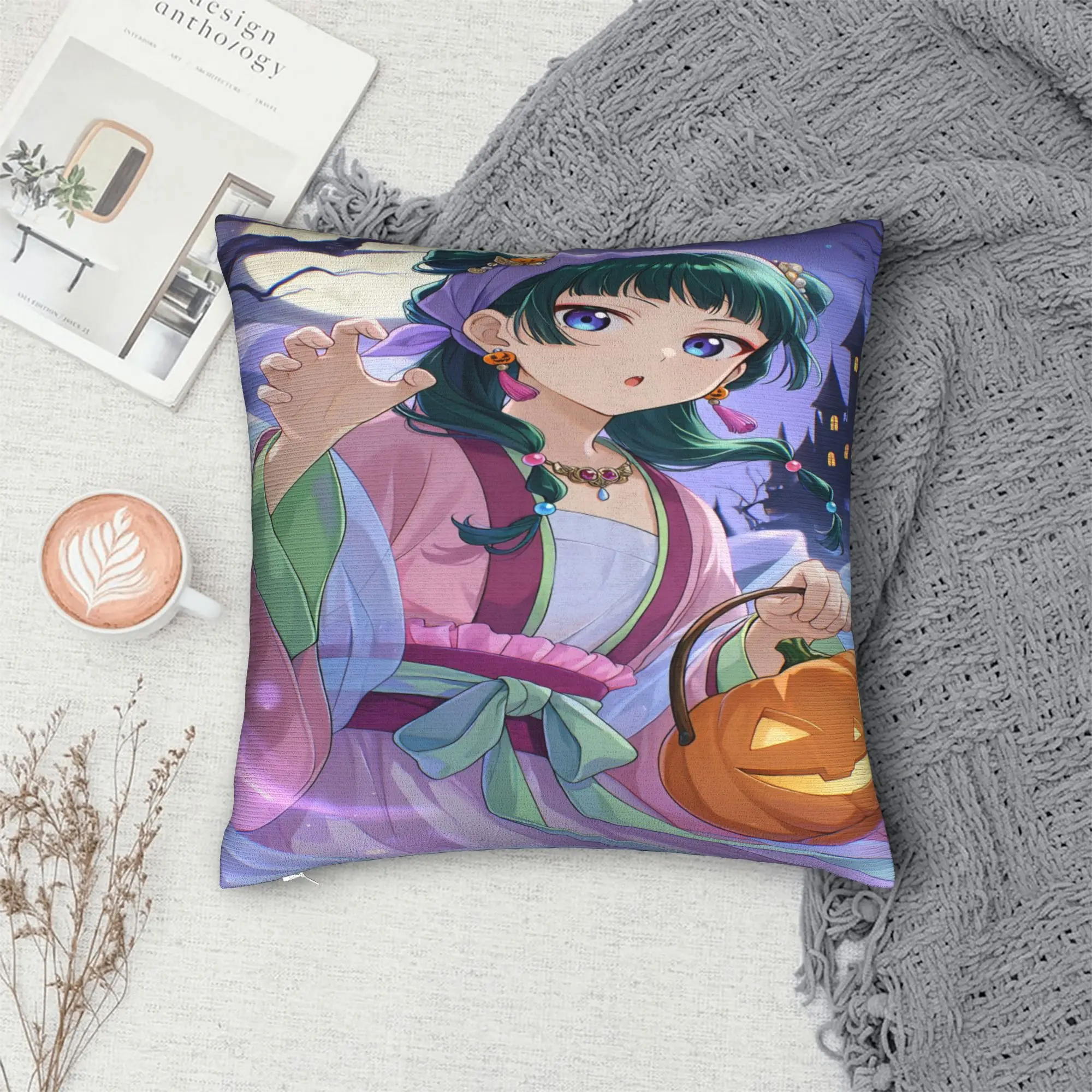 The Apothecary D-Diaries Maomao Pillowcases Halloween Cute Funny Pillow Case For Living Room Sofa Design Pillow Cover
