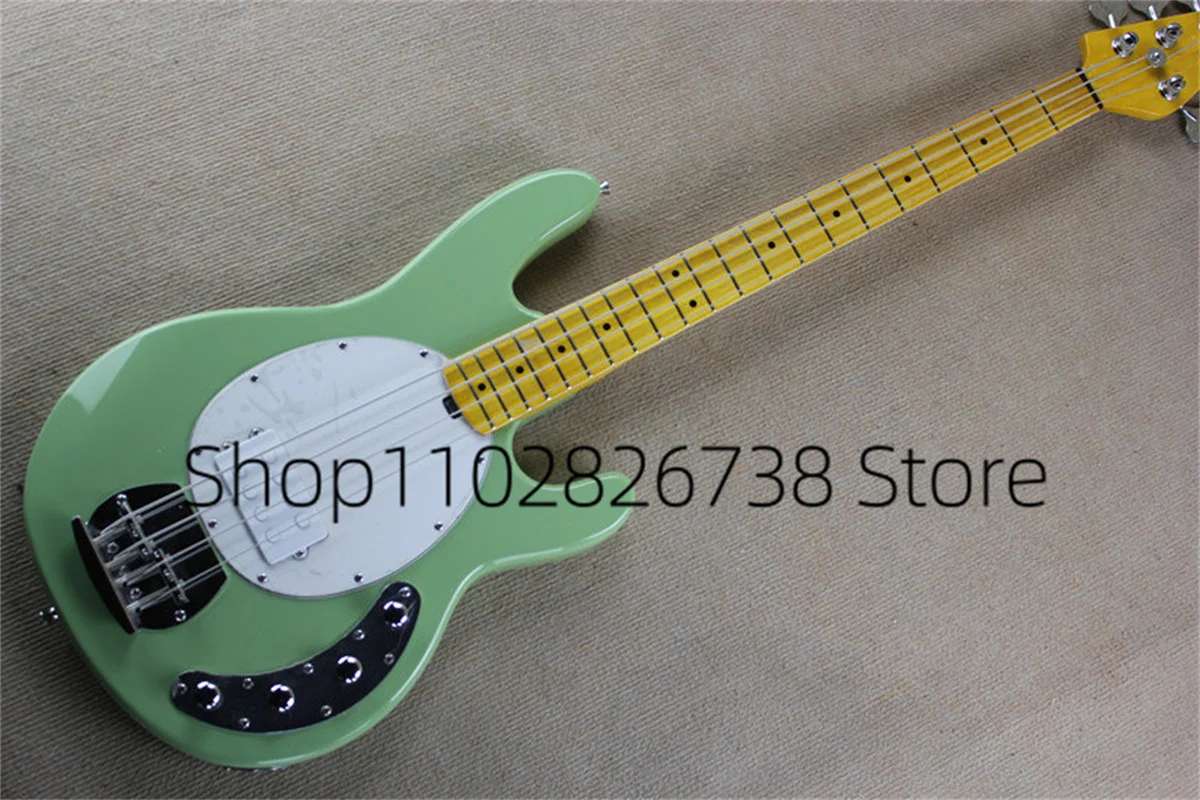 Classic 4 strings electric bass Ray Body Black Guitar Black Maple fingerboard Chrome hardware customized