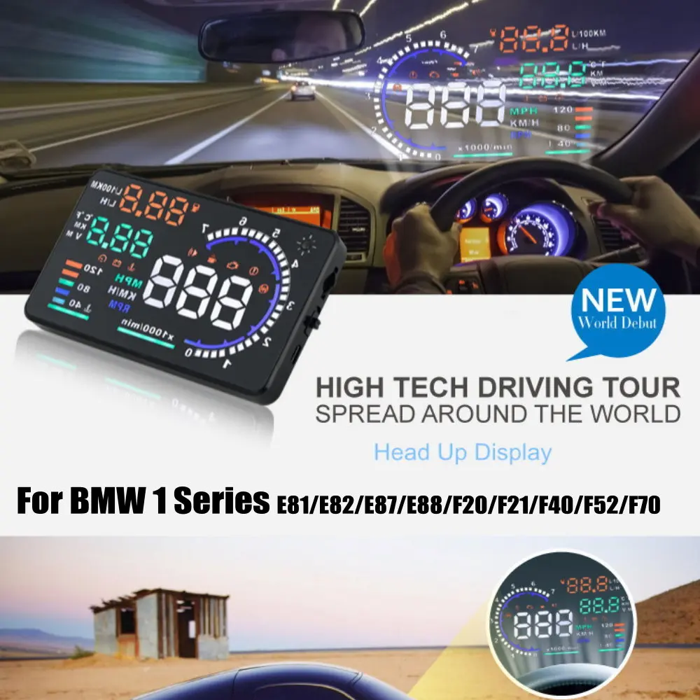 Car HUD Head Up Display LED Windshield Projection For BMW 1 Series E81/E82/E87/E88/F20/F21/F40/F52/F70