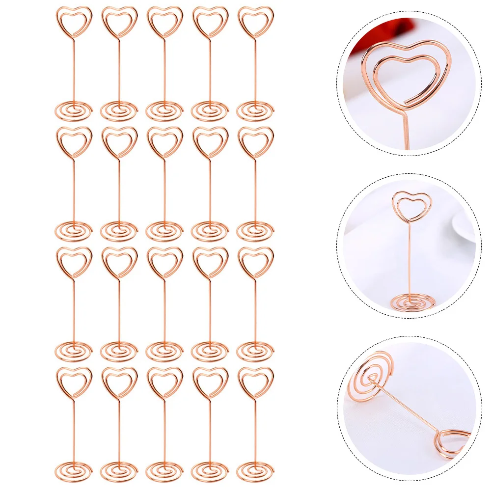 20Pcs Decorative Memo Holders Photo Clips Tabletop Note Accessories Party Home Message Clips Decorative Card Clip