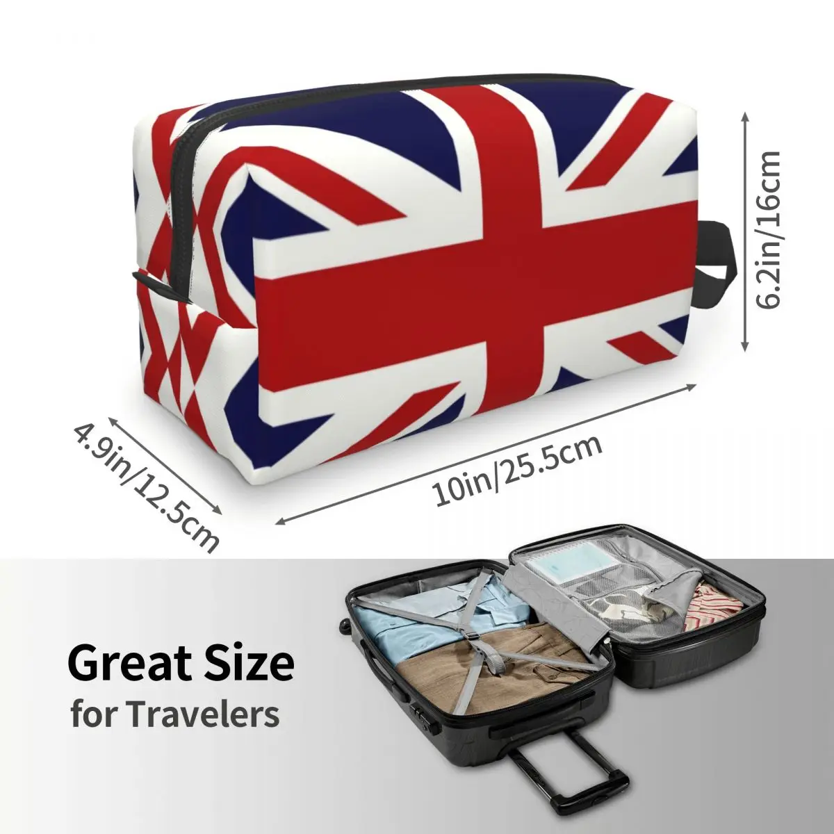 Custom Union Jack Flag Of The UK Toiletry Bag for Women Makeup Cosmetic Organizer Lady Beauty Storage Dopp Kit Case