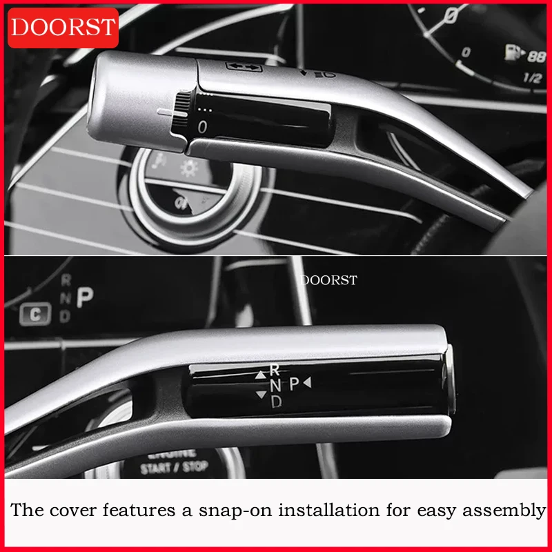 Für Mercedes Benz C GLC E S EQE EQS Klasse W206 X254 W214 W223 Snap-On-Installation Scheibenwischer-Schaltgriff-Tempomat-Abdeckungen Rahmenverkleidung – Detail 1