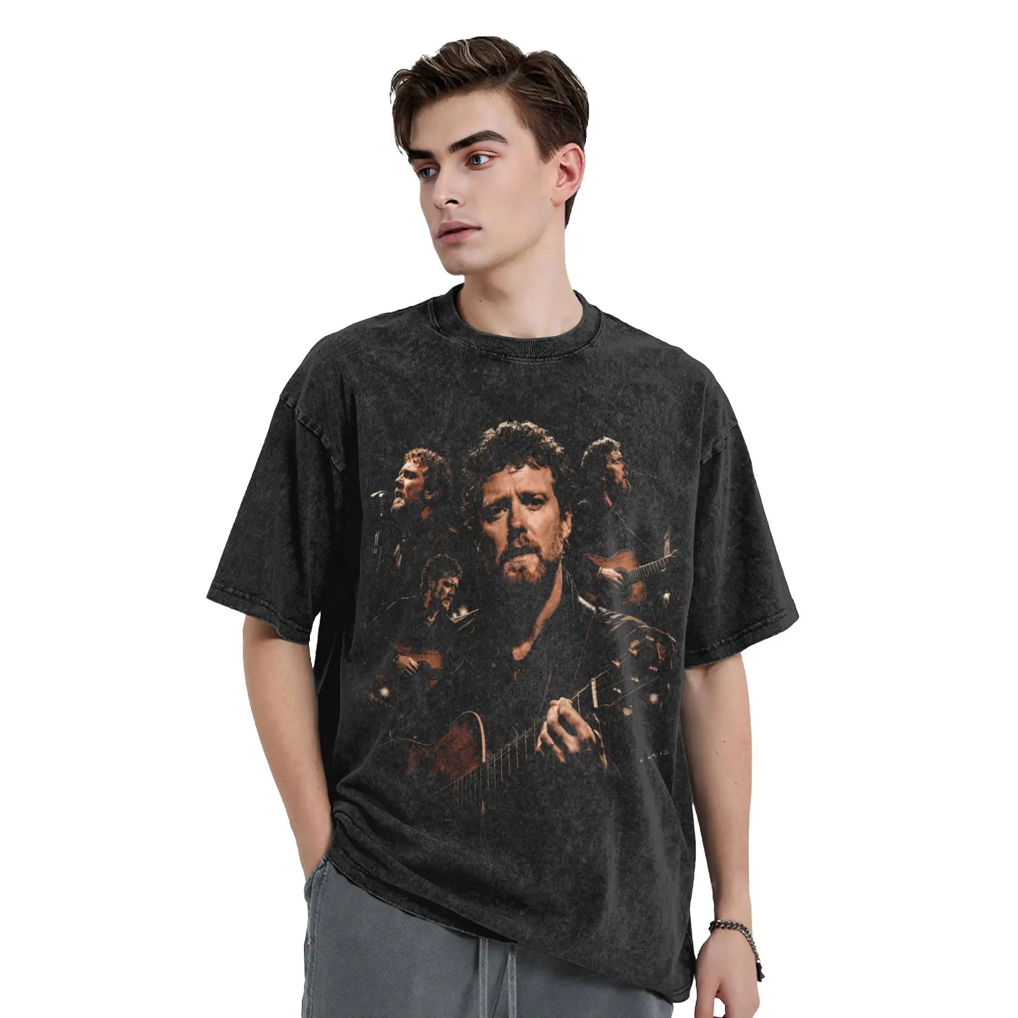 Glen Hansard Tribute Men T Shirts Washed  Novelty Tee Shirt Short Sleeve Round Collar T-Shirt Cotton Gift Idea Tops