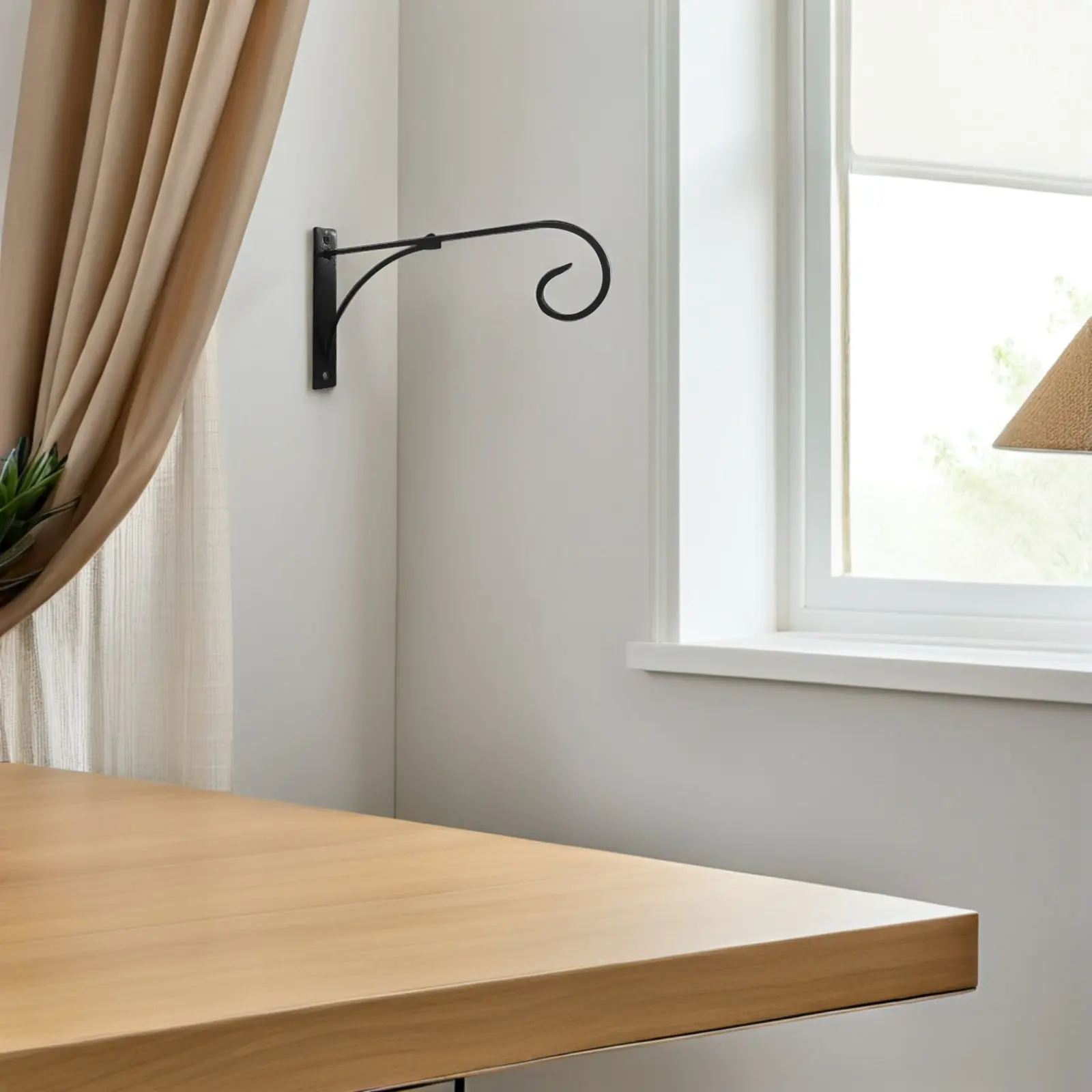2Sets European Style Wall Mount Iron Plant Hanger Heavy Duty Flower Basket Bracket for Indoor Outdoor Hanging Plants Bird view 4