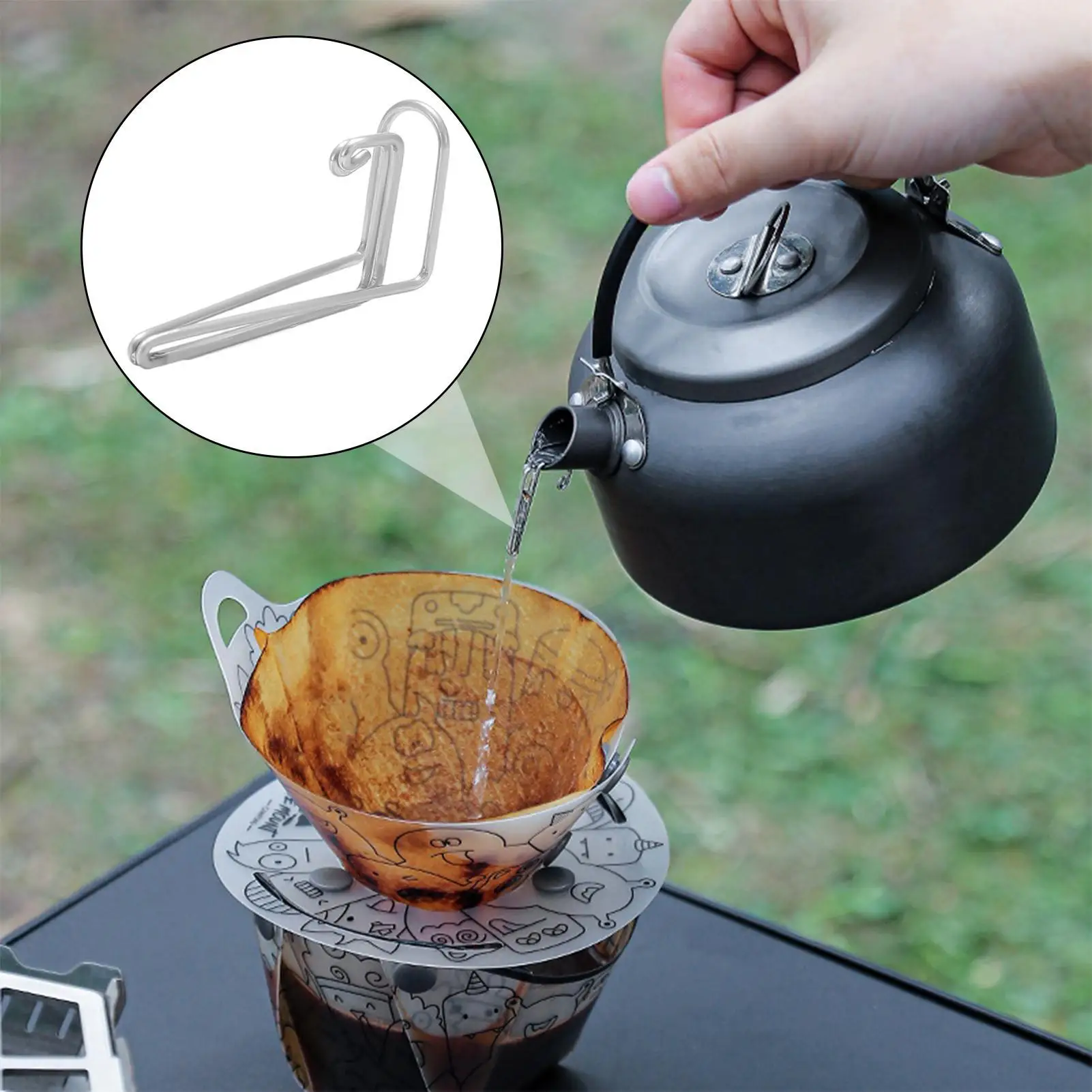 Coffee Spout Control Fitting Directs Stainless Steel Camping Drip Coffee Spout Accessories for Hiking Backpacking Travel