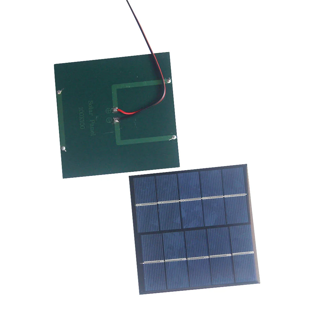 Panel Solar de 1,2 W y 5V con cables presoldados, placa Solar, cargador DIY para rastreador GPS de mascotas, Mini proyectos electrónicos, 100x100MM, 5 uds.