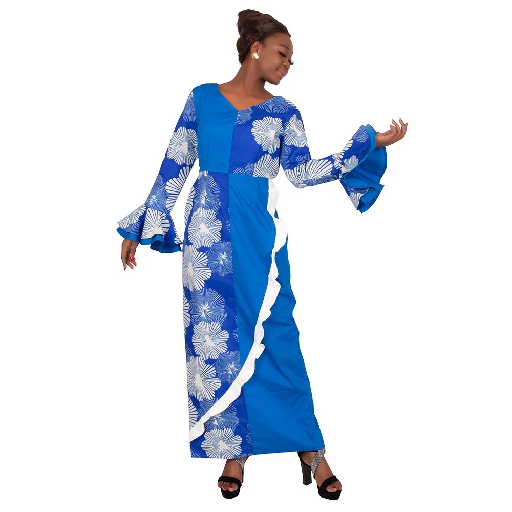 

African Ankara large size party dress African printed women's dress Ankara clothing African waxed national clothing