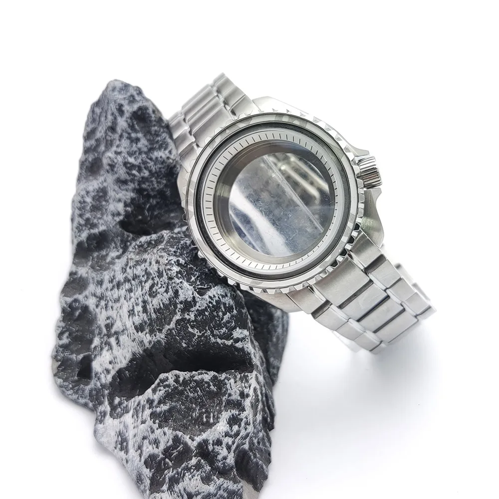 

Мужской ремешок для часов 42 мм, серебристый полированный корпус для часов, ремешок подходит для NH35 NH36, детали механизма, аксессуары, гипоаллергенный