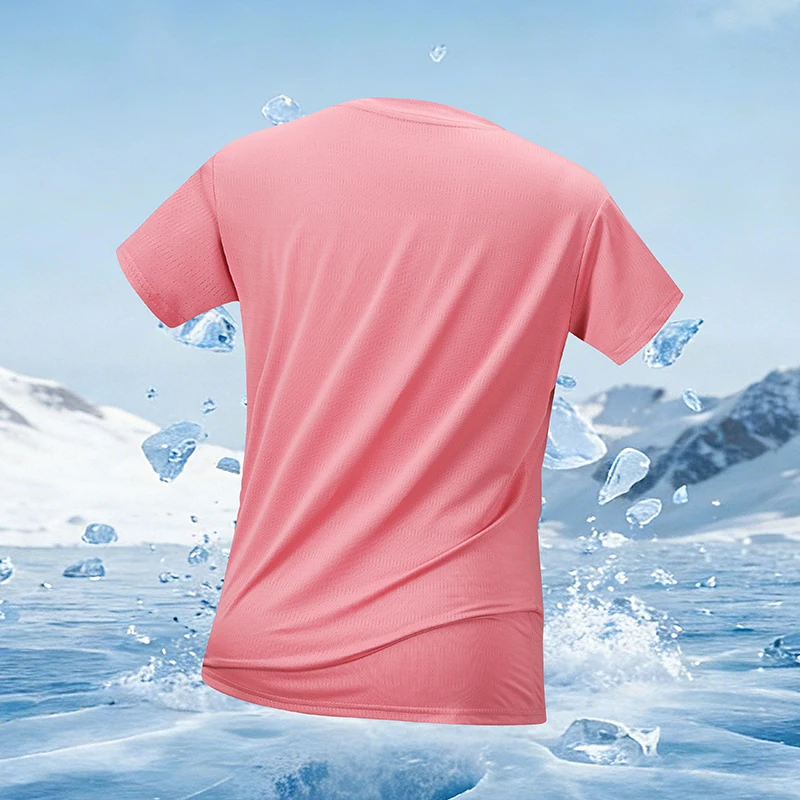 Women Quick-Drying Running T-Shirt Ice Silk Reflective High Elastic Breathable Running Sports T-Shirt Summer Cool Short Sleeves