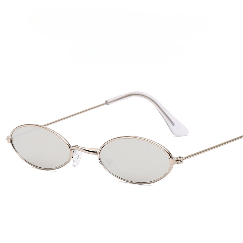 Retro Small Oval Sunglasses Woman Men Vintage Brand Shades Black Red Metal Color Sun Glasses For Female Fashion Designer