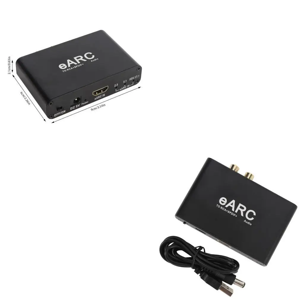 Y1UB Universal HDTV Sound Splitter Extracts eARC Signals To 3.5mm/Opticals For Amplifiers And Headphones