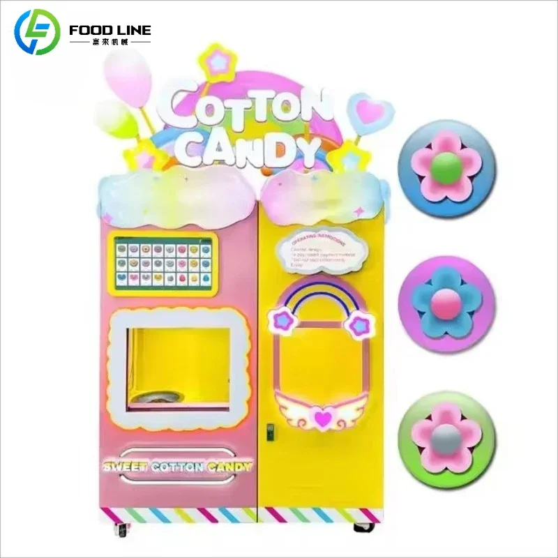 Fully Automatic Commercial Cotton Candy Machine Vending 24H Self-Service Cotton Candy Vending Machine