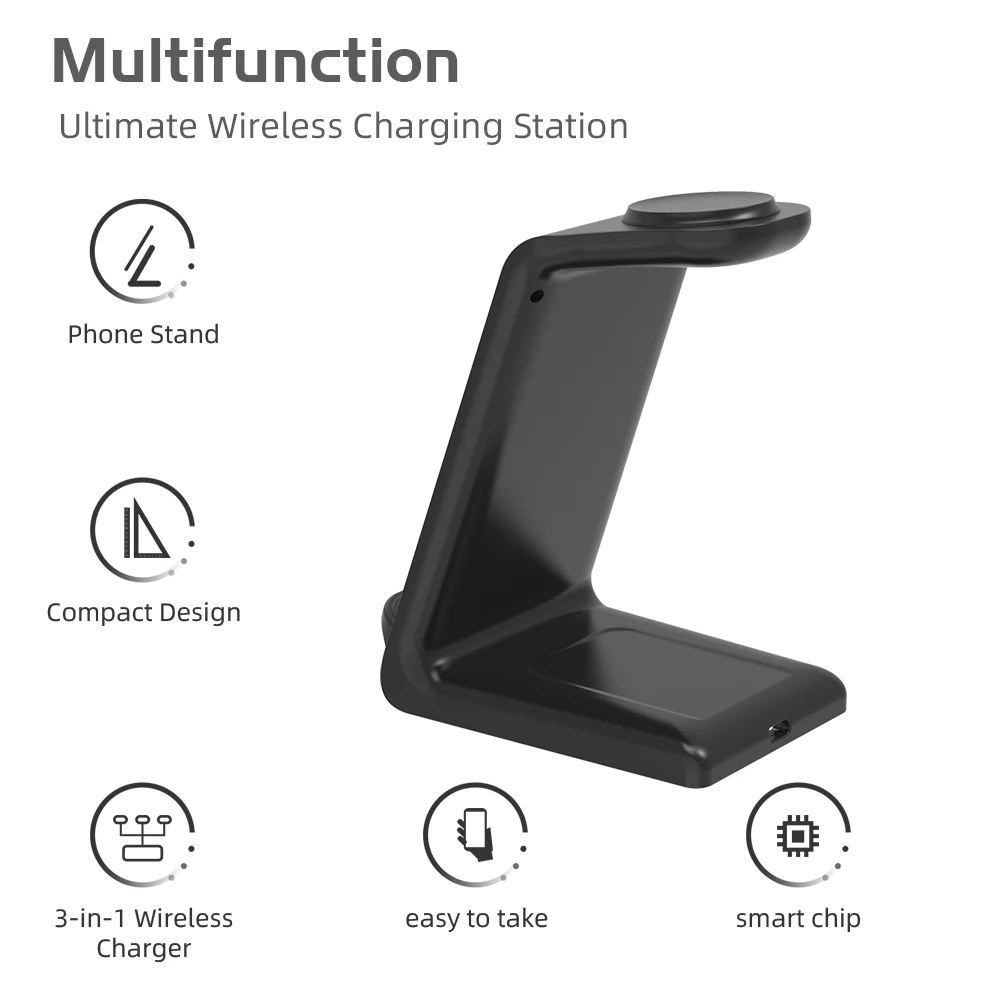Universal Wireless Charger 3 in 1 15w Fast Charging Station for iphone 12 13 14