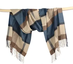 Luxury Plaid Scarf Winter Warm Cashmere Women Long Pashmina Foulard Female Scarves Lady Tassel Shawl Wraps 2021 Design New