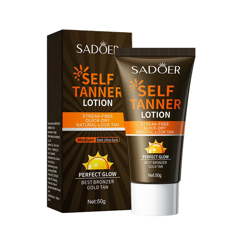 Self Tanner Lotion Body Tanning Cream Sunscreen for Face Body Neck Deep Skin Tone Moisturizing Protector Solar Blocker