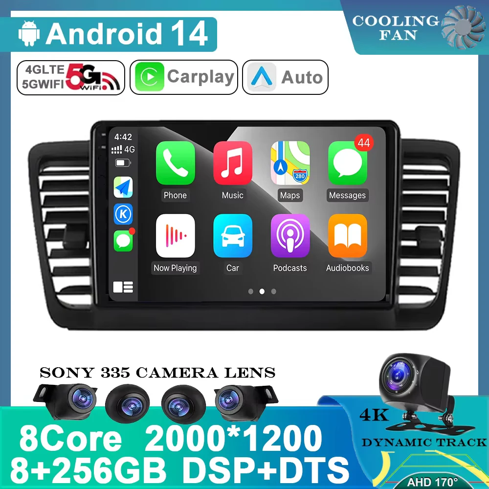 

Android 14 Carplay Auto For Subaru Outback 3 Legacy 4 2003-2009 2 Din Car Multimedia Stereo Player GPS Navigation Wifi FM System