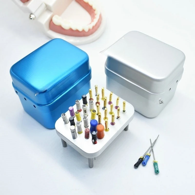 5Pcs F053 Dental Disinfection Endo Files Holder Metal Box 30 Points Autoclave Sterilizer Case Burs For Oral Care Tools