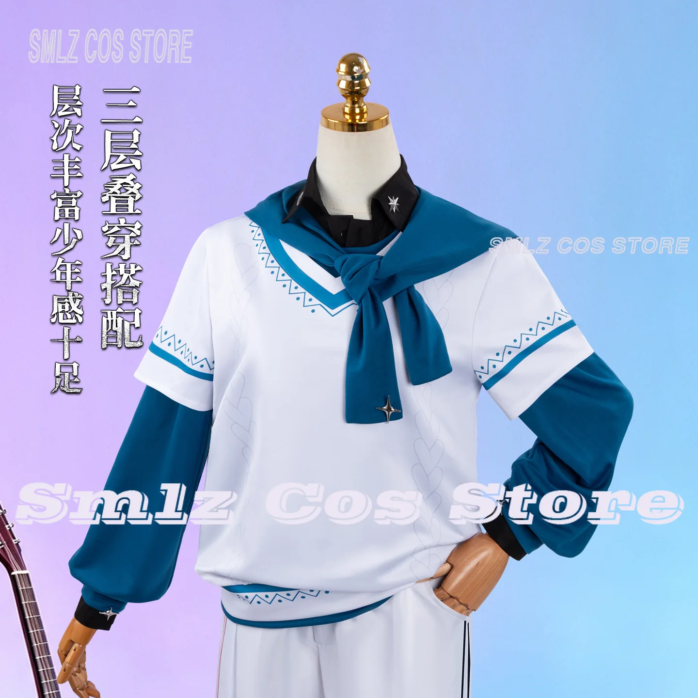 Game Honkai: Star Rail Anaxa Cosplay Costume Man Woman White Uniform Hoodie Set Halloween Role Play Outfit view 4