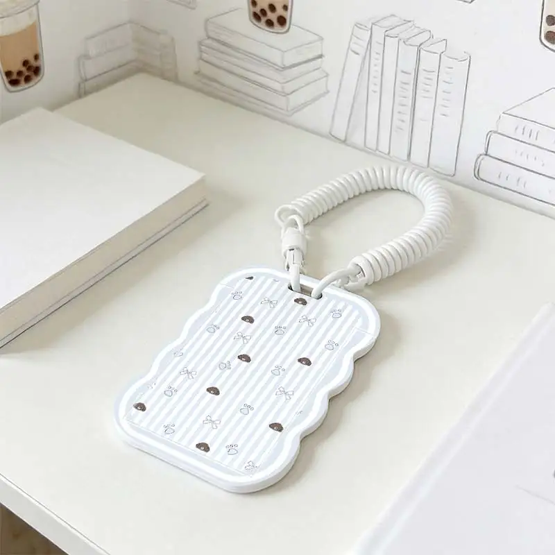 Card Protective Case for Kpop Photocard Holder Stretchable Spring Cord Photo Protector Student Bus/Meal Card Protection Case