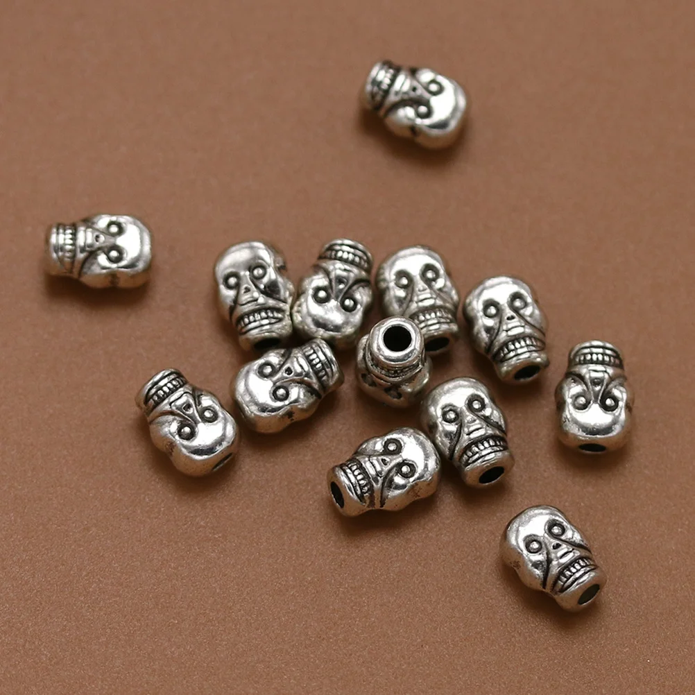 

100 шт., подвеска из сплава с черепом, серебряное ожерелье «сделай сам», браслет, изготовление ювелирных изделий, скрапбукинг, аксессуары для рукоделия