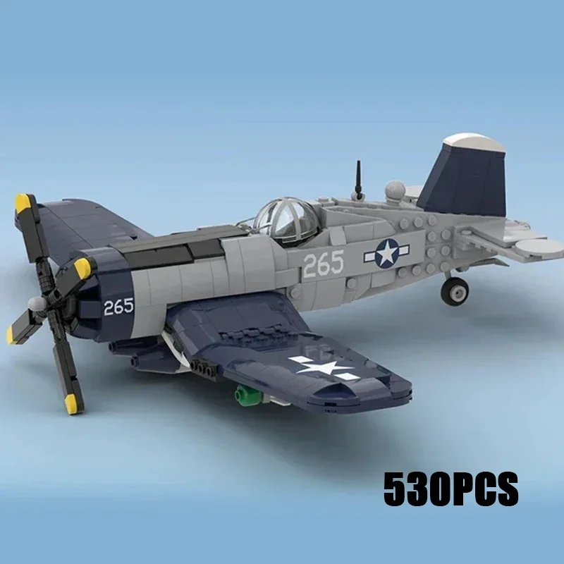 

Moc Building Bricks Military Model F4U Corsair Recon Fighter Technology Modular Blocks Gifts Christmas Toys DIY Sets Assembly