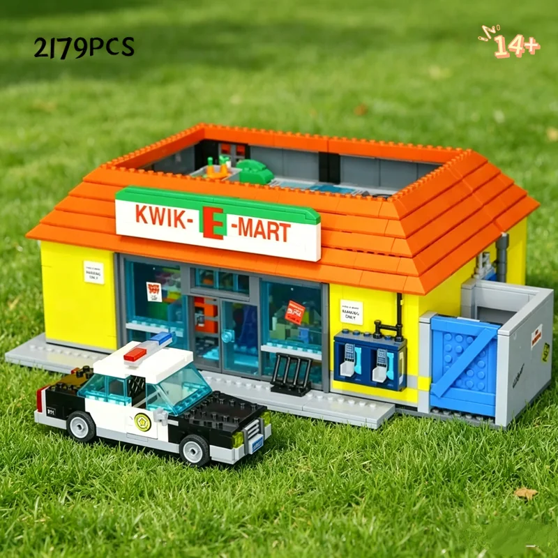 

In Stock 2179PCS Convenience Supermarket The Kwik E Mart Store 71016 Building Block Model DIY Toys for Birthday Festival Gifts