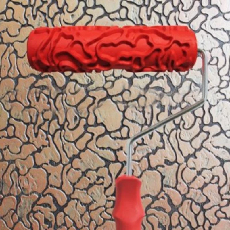 

Durable Embossed Paint Roller 7 inch Wood Pattern Painting Roller Graining Knurling Tool with Handle DIY Wall Decoration