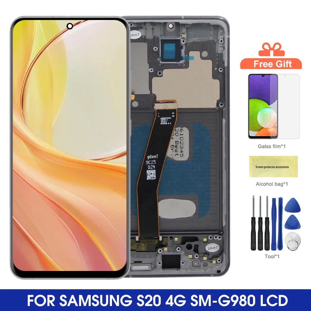 サムスン-s20-4-グラム-sm-g980-sm-g980f-sm-g980f-ds-液晶タッチスクリーンディスプレイデジタイザアセンブリ修理部品-100-テスト済み