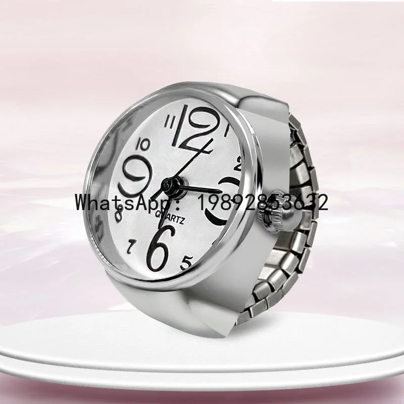 LYY New Ring Watch Hot Selling Creative Circular Dial Alloy Shell Finger Couple Men And Women