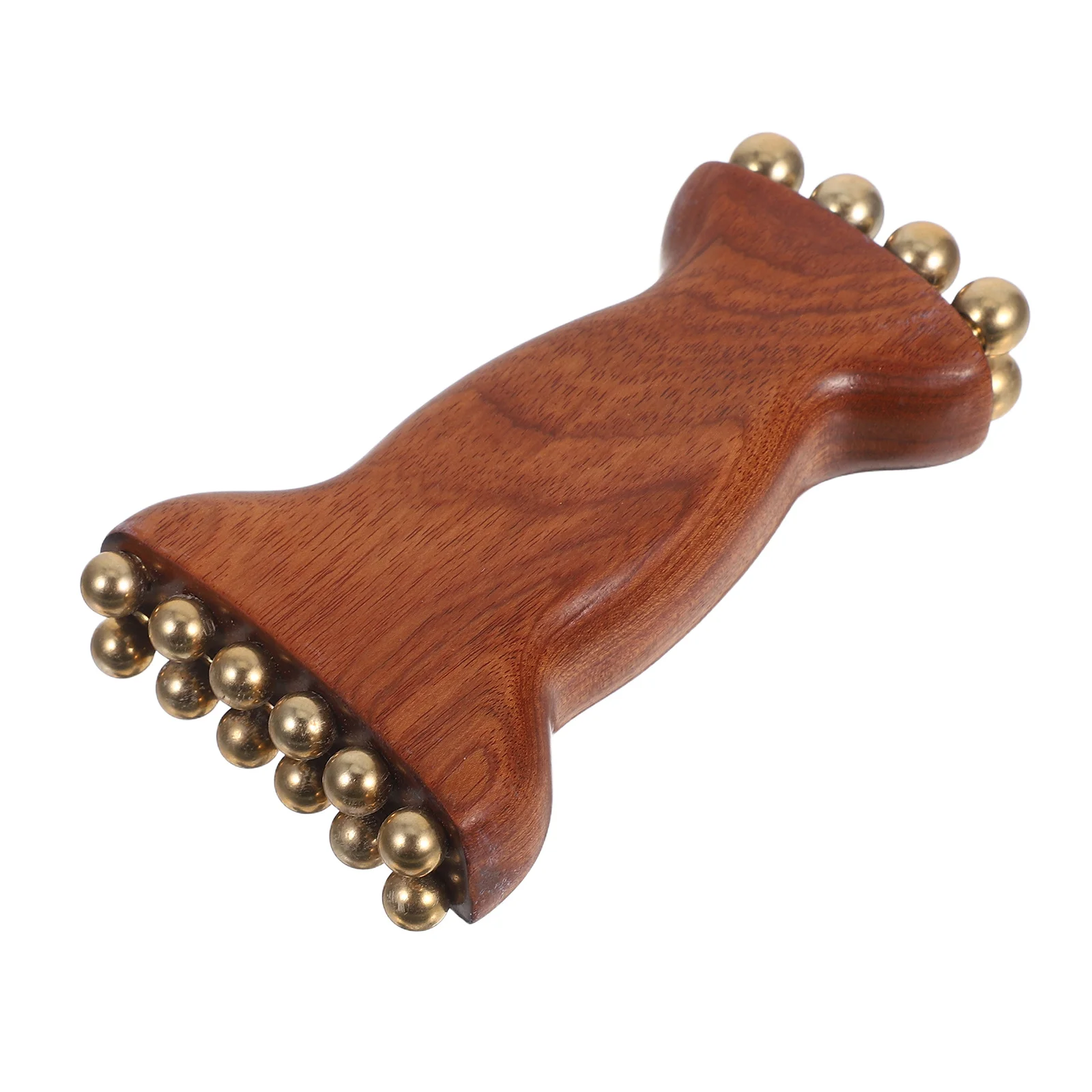 

Luxurious Sandalwood Brass Beads Face Massager Tool Portable Manual Wood Scraper for Acupoint Stimulation and Gua Sha