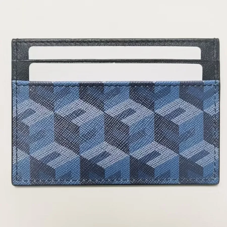 Nueva moda, tarjetero de cuero genuino con patrón 3D, tamaño pequeño multifuncional para hombres y mujeres, monedero protector de tarjetas