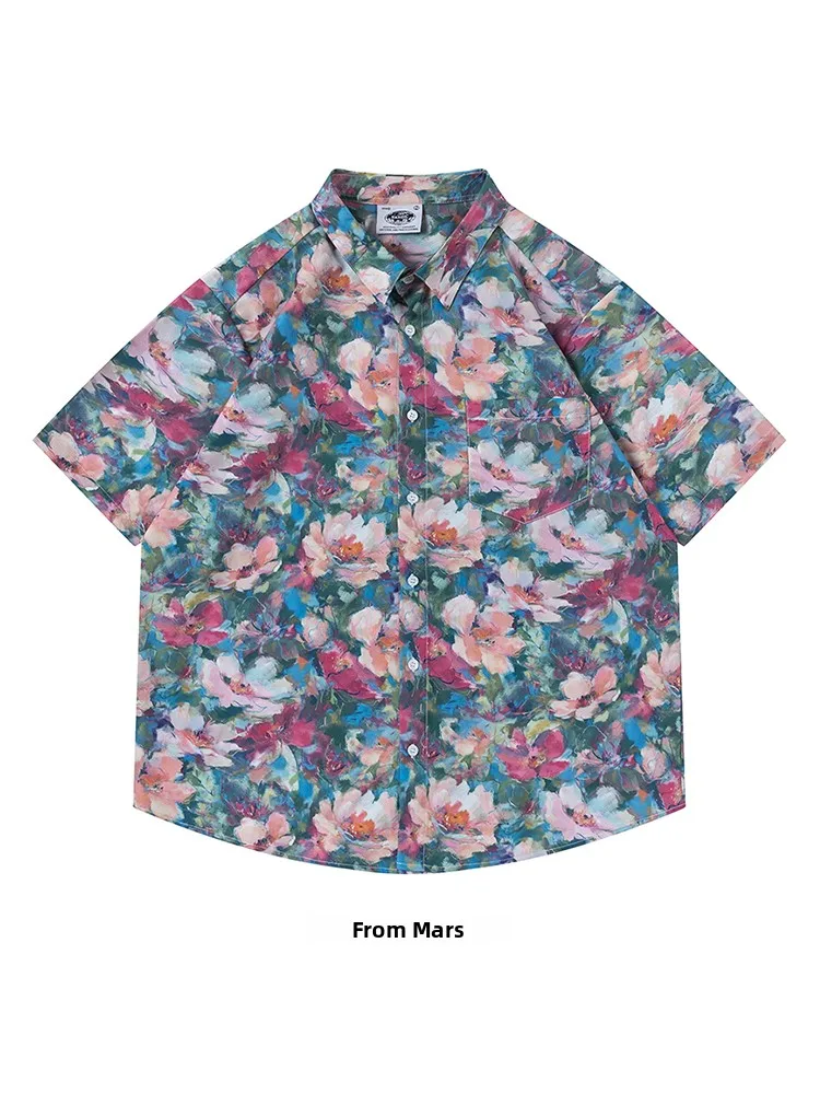 

Loose ort Sve Floral Print fiti irt Youthful Summer Faion from Brand Casual Wear for Young Men