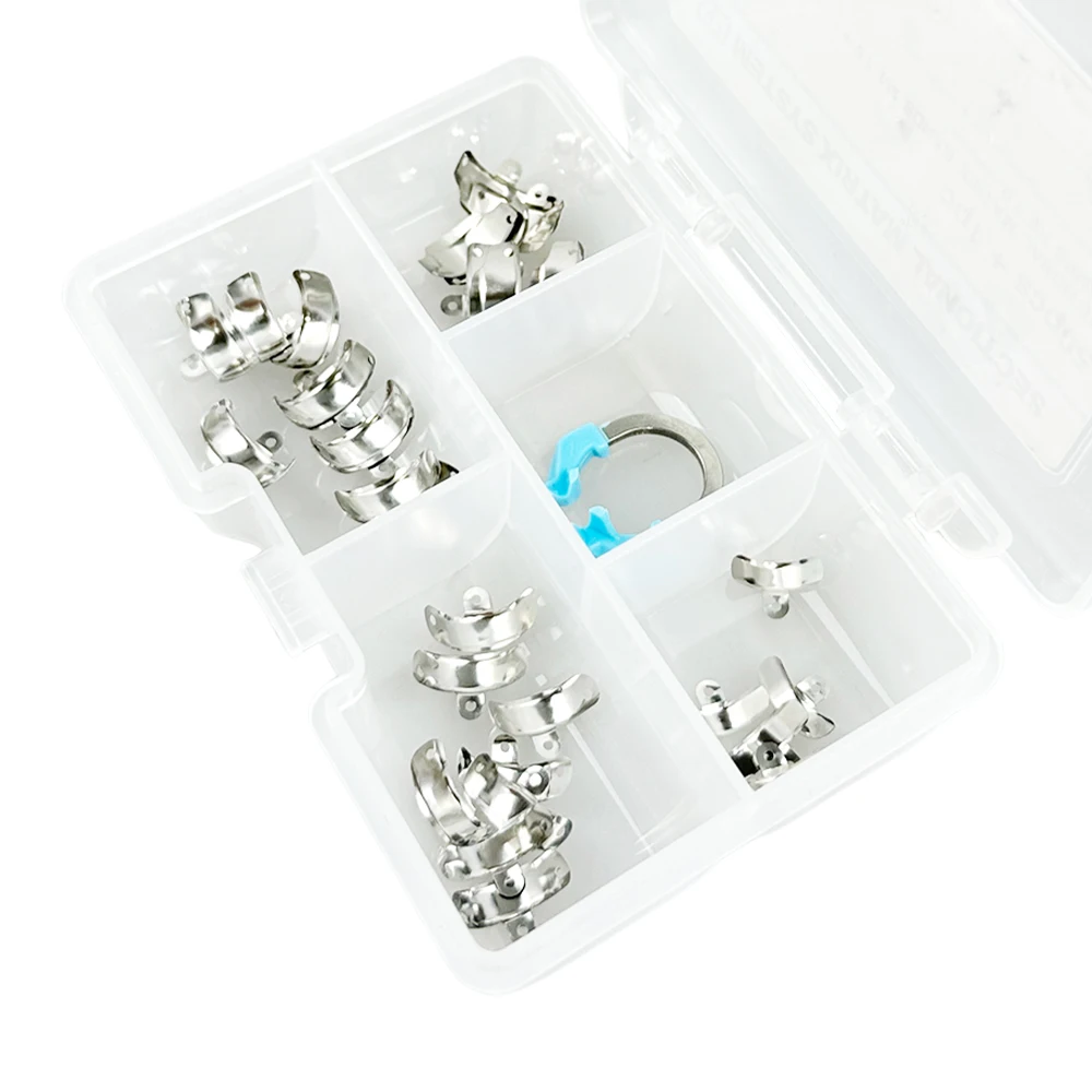 

1 set Dental Sectional Contoured Matrix System Matrix Bands NITI Metal Matrices Clamp Ring Dentistry Dentist Tools C2 D2 G3 New