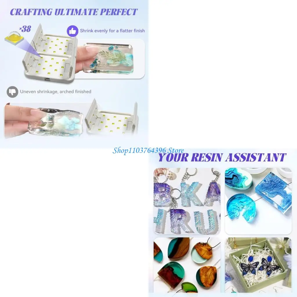 

Double Sided UV Resin Curing Lamp With Adjustable Timer Digital Display For Jewelry Crafting And DIY Projects