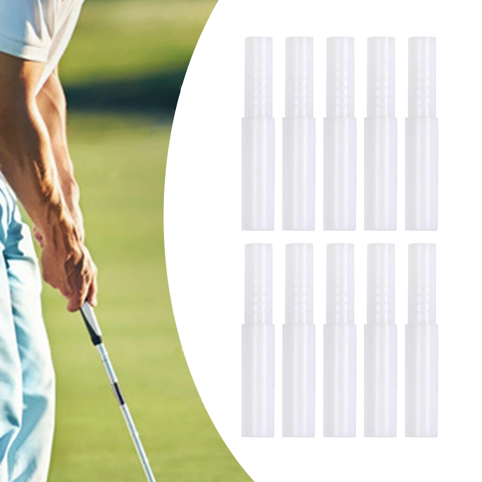 2023 HOT 10Pcs Plastic Golf Club Shafts Extension Extender for Carbon&Steel Rod Big-end Lengthened Fit Iron and Wood Shafts