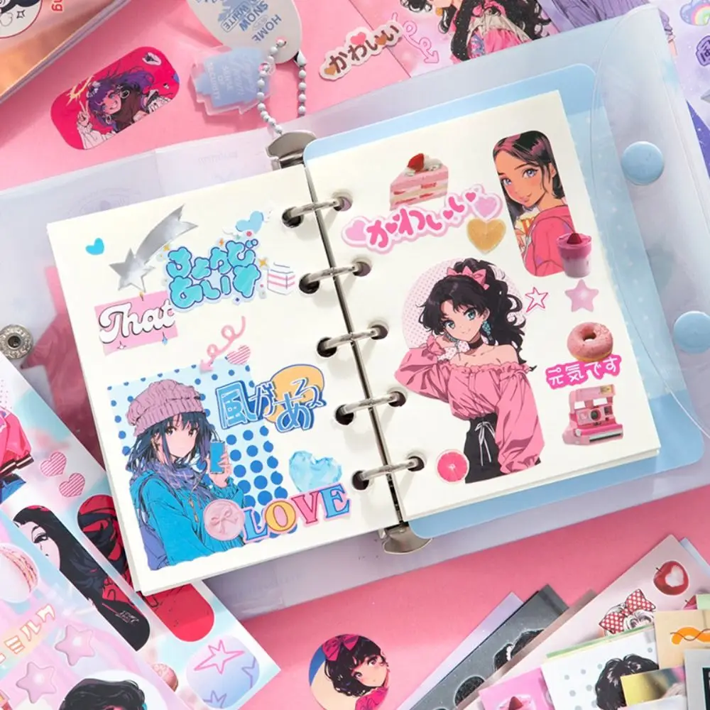 Retro 30 Seiten Aufkleber Buch DIY japanische Y2K Tagebuch Aufkleber Cartoon Geschenk Scrapbook Aufkleber Schreibwaren