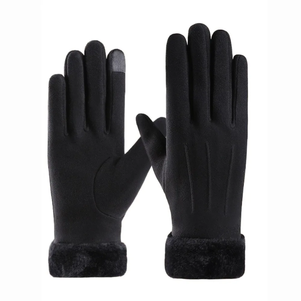 

Winter Warm Thick Gloves Suede Gloves Outdoor Guantes Women