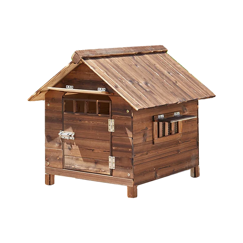 Dog house Outdoor indoor rain protection Solid wood pet  Pet supplies